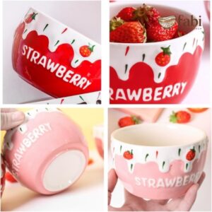 Cute Ceramic Strawberry Dessert Bowl