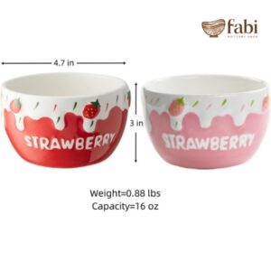 Cute Ceramic Strawberry Dessert Bowl