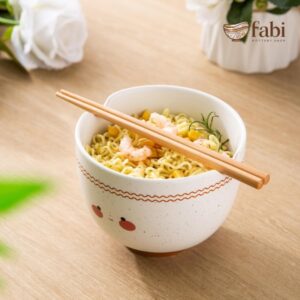 GBHOME Ceramic Ramen Bowl with Chopsticks