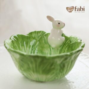 WAIT FLY Cute Cabbage & Rabbit Bowl